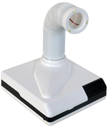 Aspirateur Professionnel pour poussière d'ongles avec lumière LED réglable – Double Mode d'aspiration, Moteur Silencieux amélioré, Tube télescopique rétractable pour Le Polissage des Ongles