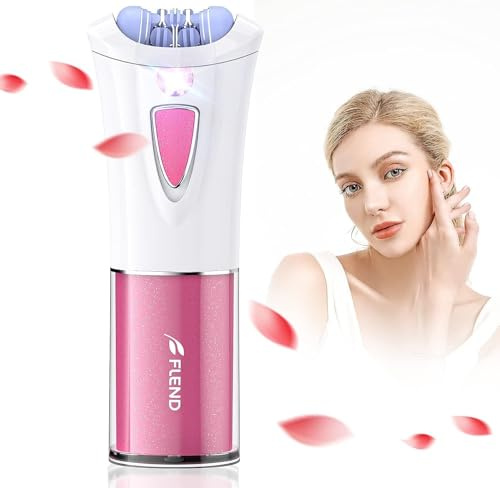 Mini Epilator, Facial Hair Remover for Women, Full Body Smooth Glide Epilator, Portable Electric Lady Shaver for Face, Armpits, Arms, Bikini, and Legs, with 9-Tweezers with LED for Precision