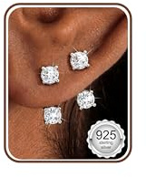 MILACOLATO Creolen Silber 925 für Damen Hypoallergene Silber Gold U-förmige Statement Huggie Ohrringe Herzkugel CZ Stern Stecker Hufeisen Piercing Wechsel Tragus Helix Piercings Set-S-CZ