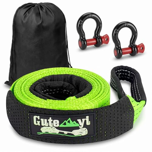 Dexpally 8 Ton Tow Rope, Tow Strap Car Kit with 2 Reinforced Shackles, Storage Bag, 5M High Strength Car Tow Rope, Tow Strap for Off-Road Recovery and Cars