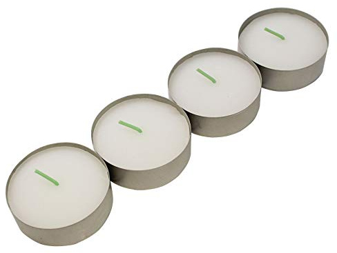 Sigro 4 Pieces Maxi Tealights Candles Set with Aluminium Spout, Aluminum, Silver, One Size
