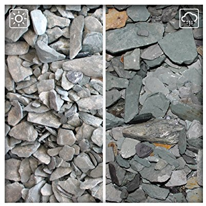 Kieskönig Schiefersplitt Canadian Slate Green 15/30 mm Edelsplitt Schiefer Grün 25 kg (Sackware)