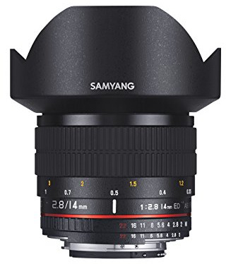 Samyang 14 mm F2,8 Vollformat-Weitwinkelobjektiv für Canon EF-Mount-Kameras mit AE-Chip, Schwarz, Einheitsgröße, SYAE14M-C