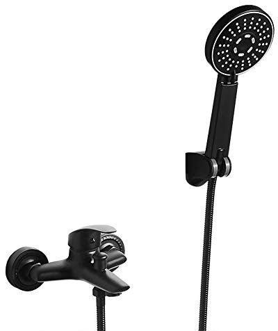 Rubinetto per doccia a muro in rame per bagno, miscelatore nero per acqua calda e fredda, vasca, doccia, set per doccette, adatto per bagno cucina WC giardino