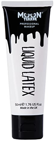 Moon Terror Pro Liquid Latex sfx Makeup | 50ml | SFX Make up for Halloween, works with Fake Blood & Face Paint | Special Effects Make up