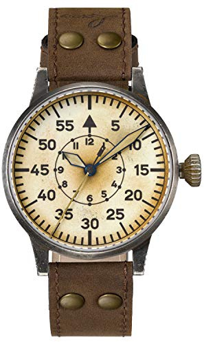 Laco Fliegeruhr Original Graz Erbstück Made in Germany – 42 mm Ø hochwertige Handaufzugsuhr – Baumuster B – Einzigartige Qualität. Herausragende Verarbeitung – Wasserdicht – seit 1925