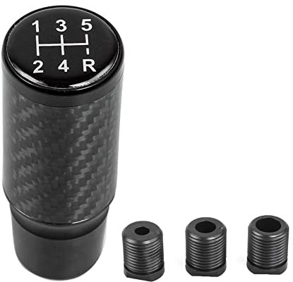 muge racing Gear Shift Knob，Car Gear Knob Shifter 5 Speed Universal Aluminum Gear Shifter Stick with 3 Adapters(Black)