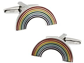 Manchettenknoepfe Luxus, Manchettenknoepfe Luxus Kupfer Regenbogen Bunt Vatertagsgeschenk