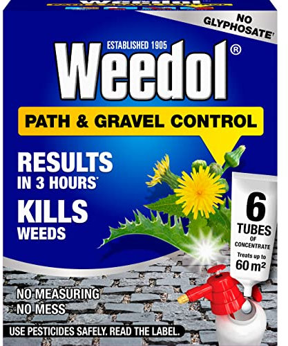 Weedol Path Weed Killer Liquid Concentrate 6 Tubes Treats 60m2 Garden Path & Patio Weed Control
