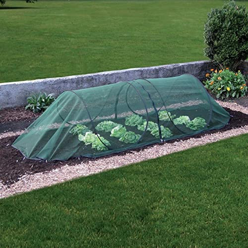NATIV Pflanztunnel aus grünem Netzmaterial | Gartentunnel | Frühbeet Tunnel als Vogelschutznetz | Gemüseschutznetz als mini Foliengewächshaus
