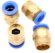 CNCTEC Pneumatisk plugg skruv R 3/8 tum till 10 mm IQS, 4 stycken push in tryckluftsanslutning anslutning (R 3/8 tum - 10 mm)