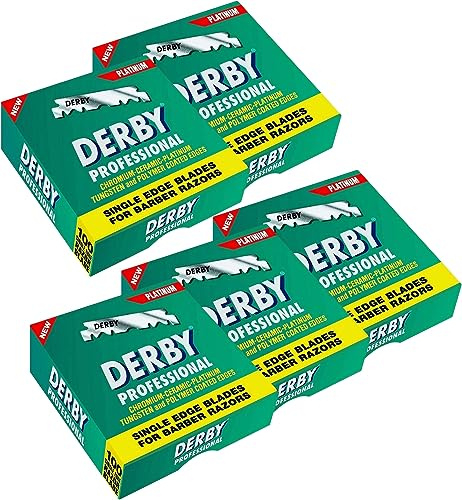 Derby Hojas de afeitar profesionales, filo único 500 unidades (Paquete de 1)