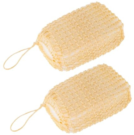 Beatifufu Cepillos Exfoliantes Corporales de Sisal Natural para Baño en Casa, 2 Piezas, Seguros y Cómodos, Banda Elástica y Cordón para Niños