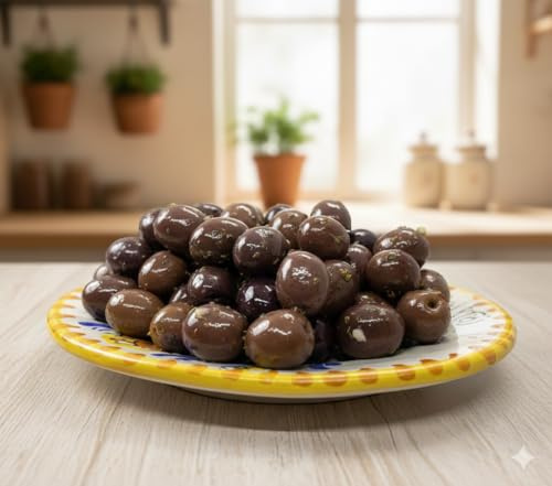 Olive Nere alla siciliana 1 kg. in Olio E.V.O. prodotto tipico artigianale siciliano