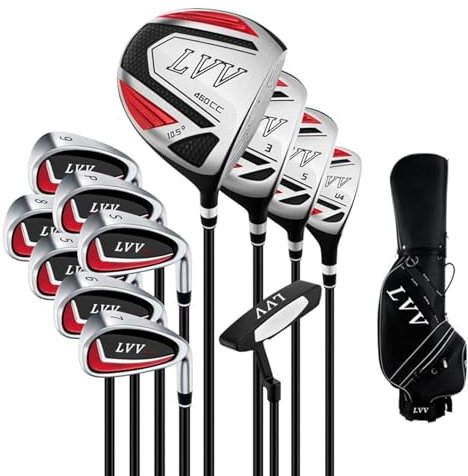 Golfschläger-Set for Herren, Anfänger-Carbon-Schläger inklusive, geeignet for Golfplätze zu Hause im Freien (Color : Carbon, Size : 12 Sticks)