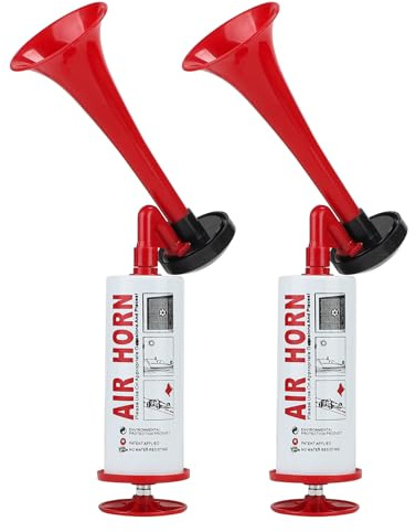 SUPAWAY 2x Manuelles Signalhorn Rot Handheld Air Horn Sehr Lautes Lufthorn | Stadion Laut Horntrompete Party Horn LufthornKrachmacher für Sportveranstaltungen, Bootfahren, Geburtstage, Graduierung