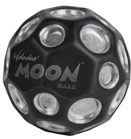Sunflex® x Waboba® Moon Ball Dark Side Silber | Springball | Springender Gummiball | Spielball | Ballkrater Erzeugen knallendes Geräusch | Leicht Greifbar | Flummies für Kinder | Bouncing Ball