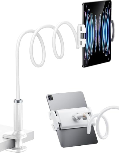 Ding Yongliang Supporto Tablet e Cellulare per Letto, Collo Oca Supporto Regolabile - Supporto per Tablet/iPad/iPhone/Nintendo Switch/Tab/Mediapad/Kindle e Altri -bianco