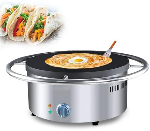 Crêpière électrique, 3000 W, plaque chauffante commerciale, machine de fabrication de crêpes, contrôle de la température de 50 à 300 ℃, machine à crêpes antiadhésive for œufs, bacon,cuisine,restaurant