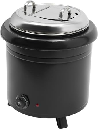 13L Suppentopf mit herausnehmbarem Edelstahl Einsatz und kappbarem Deckel mit Löffelaussparung, 400W elektrischer Suppenwärmer, 30-85°C Temperatur-Einstellbereich