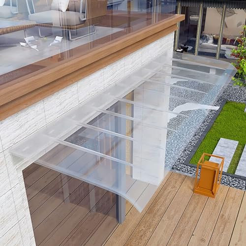 Unsichtbares Vordach,transparentes Vordach aus Polycarbonat für Türen und Fenster,Markisenschutz,Abdeckung für Außendachterrassenvordächer,selbstreinigender Fensterschutz,Schutz vor Regen und Schnee (