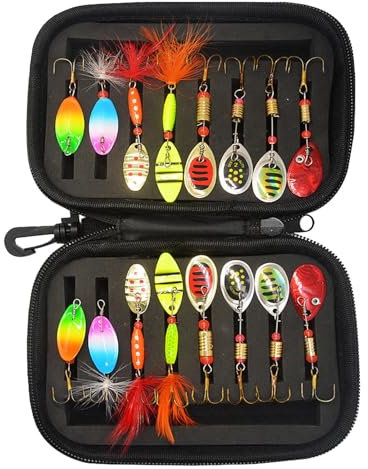 Effektive Forellenspinner, Spinnköder Anfänger, Angelausrüstung, Angelausrüstung für alle Angler, Angelköder, Barsch, Schwimmspinner für Wolfsbarsch, Forelle, Barsch, Karpfen