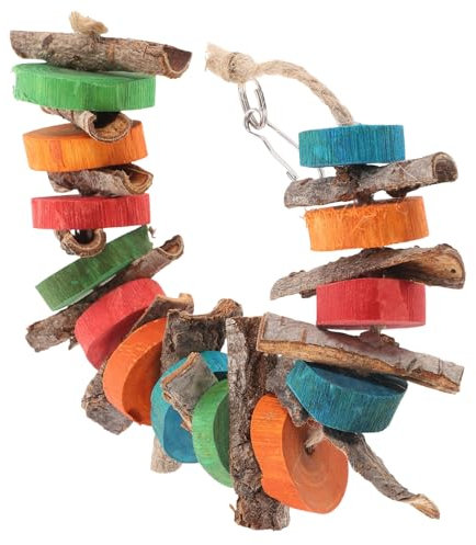 Yardwe Papageien-beißspielzeug Vogelkäfig-rindenholz-chip-Spielzeug Lustiges Vogel-hängespielzeug Praktisches Haustierspielzeug