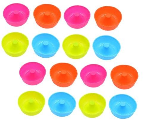 OKUMEYR Moules à Beignets En Silicone 16 Pièces Multicolores Moules à Pâtisserie Antiadhésifs Ronds Pour Desserts Adaptés à La Cuisson Domestique