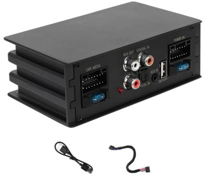 Joselin Procesador de señal digital para coche, amplificador de radio, estéreo, subwoofer con entrada de fibra óptica, plug and play