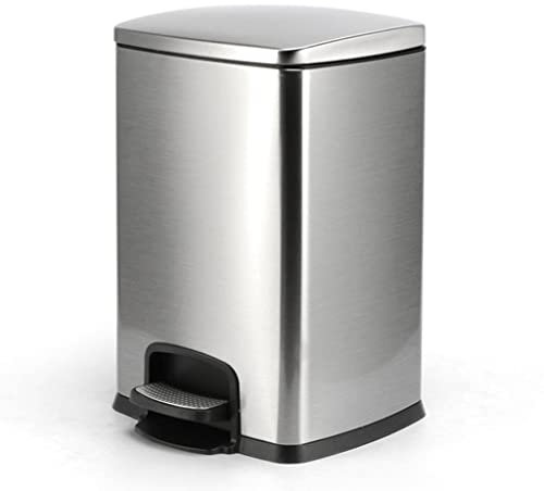 JKJZSALJ Poubelle Poubelles Poubelle À Pédale avec Couvercle, Poubelle De Cuisine en Acier Inoxydable Poubelle À Déchets Poubelle pour Chambre À Coucher Salle De Bain Poubelle De Maison, Rouge, 20 L