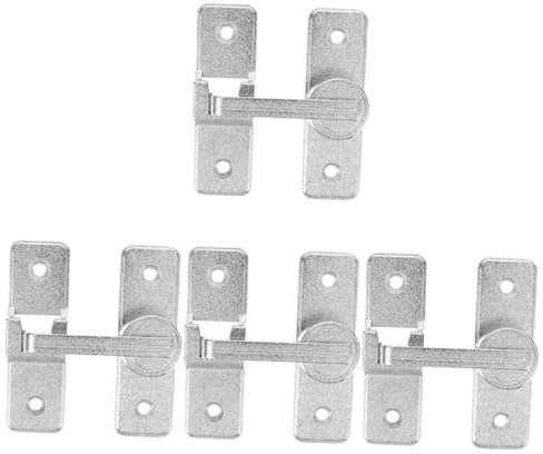 UKCOCO 4 Pièces 180 Loquet De Grange Coulissant Portes Charnière Crochets Serrure De Porte De Garage Boulon Serrure à Crochet Pour Porte Coupe-vent De Porte Élan Alliage De Zinc Silver