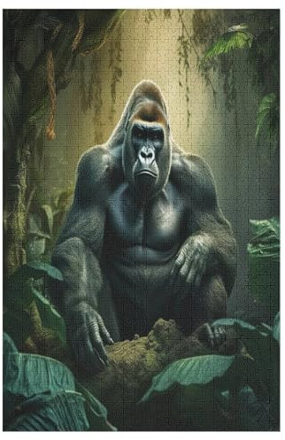 Gorilla Holzpuzzle - Puzzle Für Erwachsene, 1000-teilige Puzzles Für Teenager Und Kinder, Herausfordernde Spiele （78×53cm）