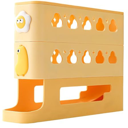 Huevera Para Refrigerador - De Huevos Enrollable Automático Para Refrigerador | Huevera De Para Cocina | Rejilla Reutilizable De 3 Capas, Bandeja Para Conservar Alimentos En La Cocina, Ideal Para Mamá