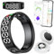 Fileeyn Smart Ring con Display a LED, Cardiofrequenzimetro/SpO2/Sleep/Fitness Tracker, Anelli Smart per Uomini Donne, Impermeabile IP68, APP Compatibile con iOS/Android, Misura 8, Nero