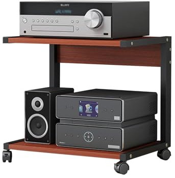Genérico Soporte Audiovisual Moderno, Soporte para TV y Audio para Videojuegos con polea, Elegante Torre para Tocadiscos y Consola, Mueble versátil para TV, Videojuegos y componentes Multimedia (Rojo