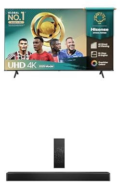 Hisense TV & Soundbar Bundle: 55A6QTUK 4K TV plus the HS2100 Soundbar – stylish, powerful, and perfect for family viewing