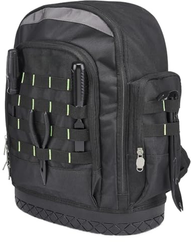 WLIHDB Tool Backpack Tool Backpack, Heavy-Duty Tool Bag with Padded Shoulder, Back, and Waist Straps, Water-Resistant Construction For Electrician, Plumber