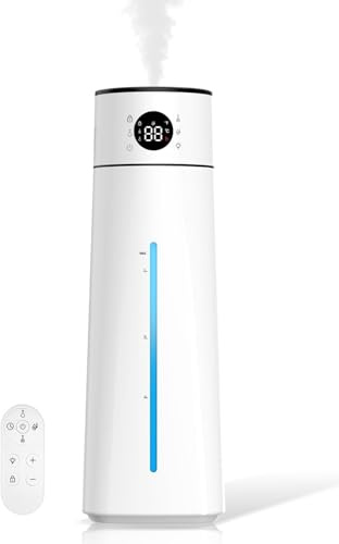 Luftbefeuchter Schlafzimmer, 8L Ultraschall Top-Fill Humidifier für Baby Kinderzimmer Pflanzen mit Fernbedienung, Leise Raumbefeuchter, Nachtlicht 80H, Timer, Intelligente Luftfeuchtigkeitskontrolle