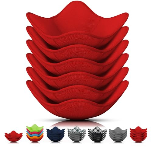 6 Pcs Soup Bowl Holders for Hot Food – Microfiber Fabric Heat-Resistant Soup Cozy Bowl Warmers for Kitchen, Fits Bowls Up to 6.5 & Plates 7.1 – Washable & Reusable for Safe Handling & Trivet Use