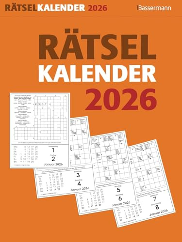 Rätselkalender - Abreißkalender 2026 - Der beliebte Abreißkalender für alle Rätselfreunde - Wandkalender - Bassermann-Verlag - 16,5 cm x 22 cm