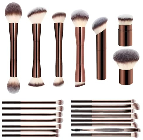 KINDLUME 20 Pièces Pinceau Maquillage, Pinceaux Maquillages, Kit Pinceaux Maquillages, Lot Pinceaux Maquillage, Set de Pinceaux Professionnels, Inclus Pinceau à Fard à Paupières et Blush