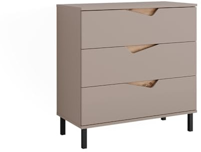 Vicco Kommode Marelle, Greige/Artisan, 80 x 81.2 cm | mit 3 Schubladen, zur Aufbewahrung von Kleidung und Accessoires geeignet