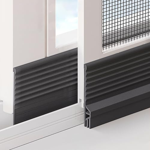 Negro Burlete Ventana Corredera Burlete Puerta Ventanas, 2-8m Barra Antis-Lluvia Autoadhesiva-Deflector de Lluvia Sello de Goma, Cortable, Impermeable, Resistente al Sol(Negro,2m)