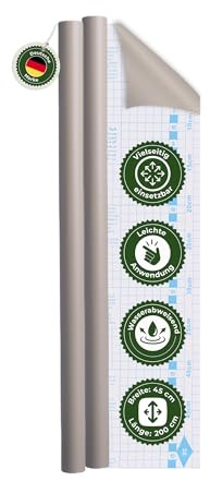 Veluxis Möbelfolie 2er-Set selbstklebend Taupe – 45 × 200 cm | zuschneidbar, rückstandsfrei entfernbar