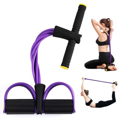 Pedal Resistance Band with Handles,Multifunction Sit Up Pull Rope