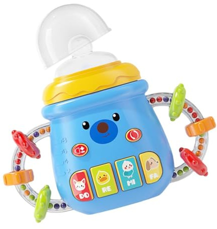 Genérico biberón para niños, biberón para alimentar | Botella sensorial para sorber con sonajero y música | Taza educativa y de alimentación para niños para el hogar, viajes y salidas.