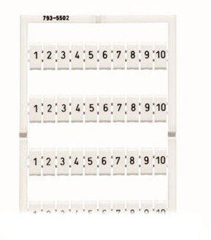 Jäger WAGO-Terminalblock-Beschriftung 5-12 mm, 10 Positionen, 12 mm, DIN-Schienenmontage