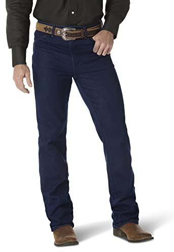 Wrangler Men's Cowboy Cut Slim Fit Boot Cut Jean,Indigo Stretch,28W x 34L