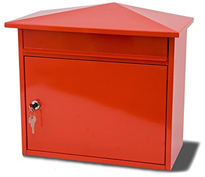 Burg-Wachter MB15R Mersey, grande boîte aux lettres murale en acier galvanisé, rouge, 36 x 35 x 20 cm