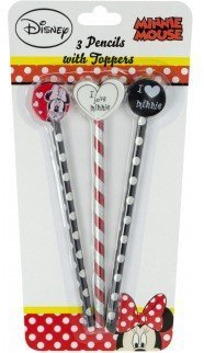 Minnie Mouse HB Pencil Rubber Toppers x 3
